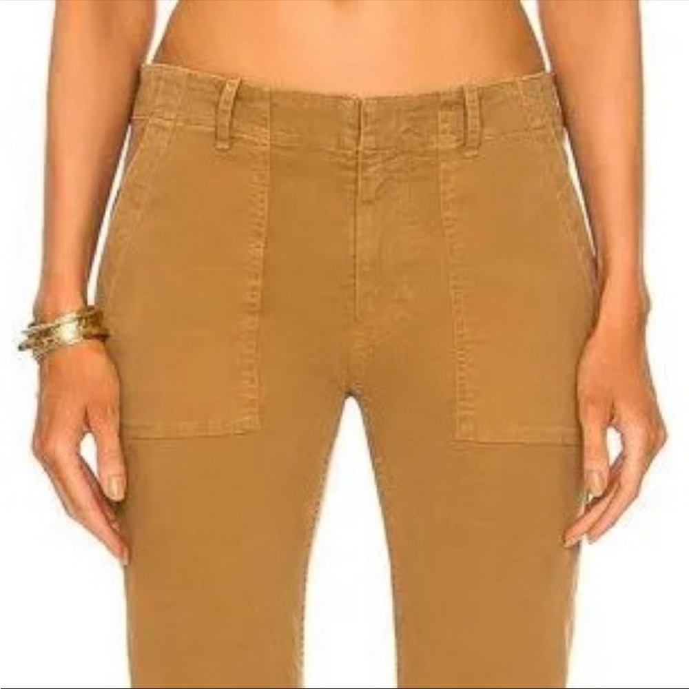 NWT NILI LOTAN Jenna Slim Pants in “Fawn” Cotton Ankle Raw Hem Size 12 - Picture 2 of 11